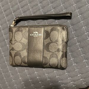 Coach Signature Black and Gray Wristlet